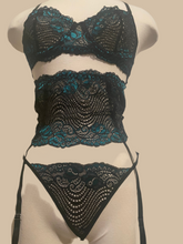 Load image into Gallery viewer, Avid Love 3 Piece Garter Lace Set