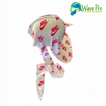 Load image into Gallery viewer, Silky White/Pink Swoosh Durag