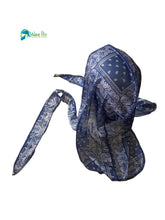 Load image into Gallery viewer, Silky Blue  “The Code” Durag
