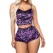 Load image into Gallery viewer, 2-piece Velvet Solid/Print Pajama Set
