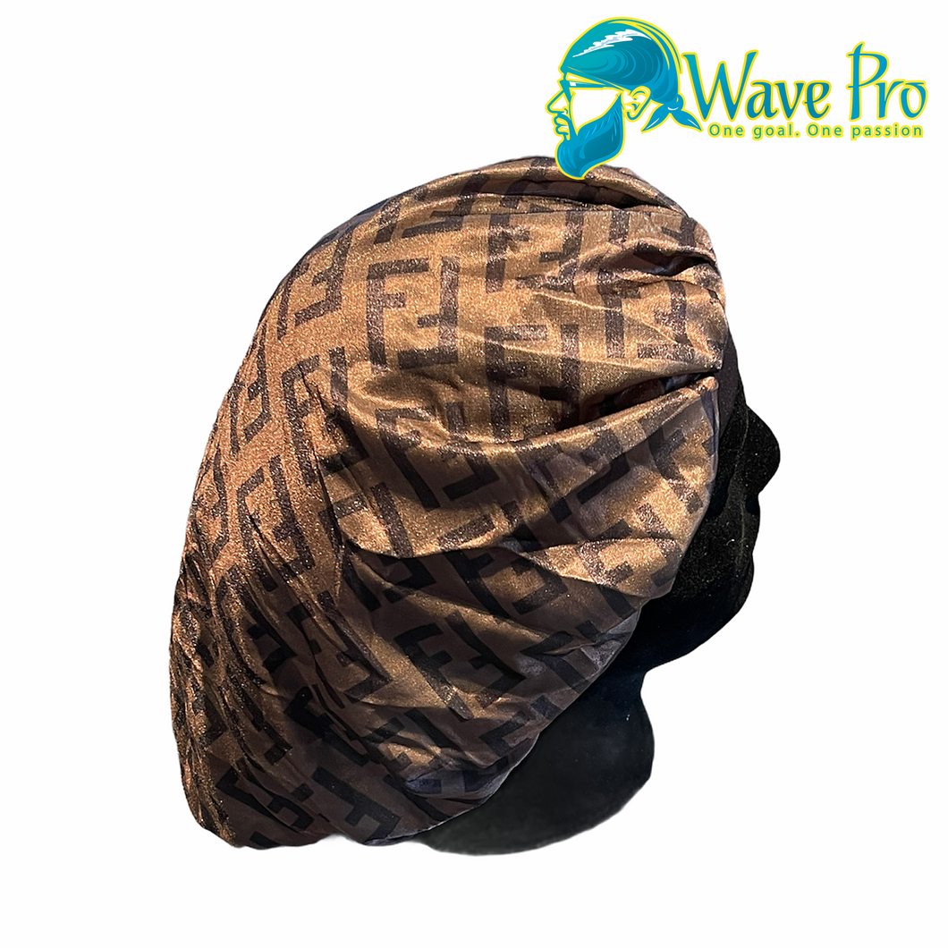 Wave Pro Durags | Silky Black/Gold Fendi Bonnet