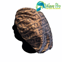 Load image into Gallery viewer, Wave Pro Durags | Silky Black/Gold Fendi Bonnet
