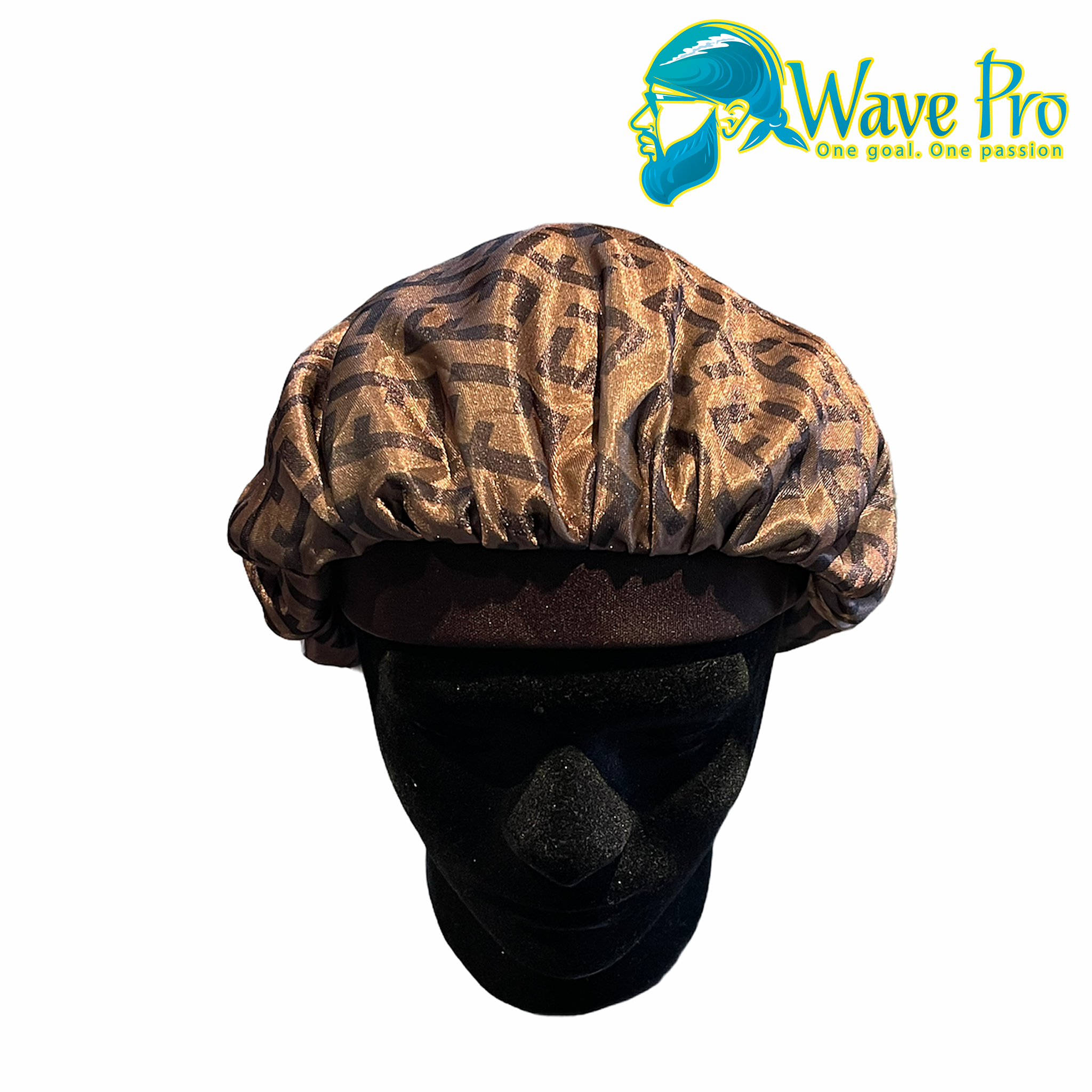 Wave Pro Durags Silky Black Gold Fendi Bonnet WaVePr0