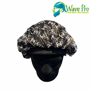 Brown Louis Vuitton designer bonnet. Shower cap/ sleeping cap. Silky satin  head scarf