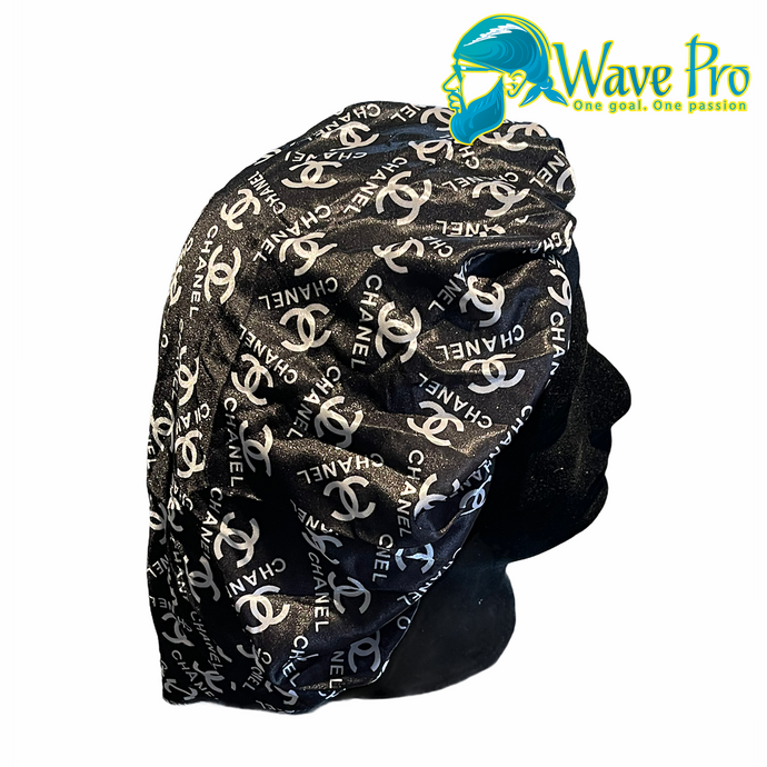 Wave Pro Durags | Silky Black Chanel Bonnet