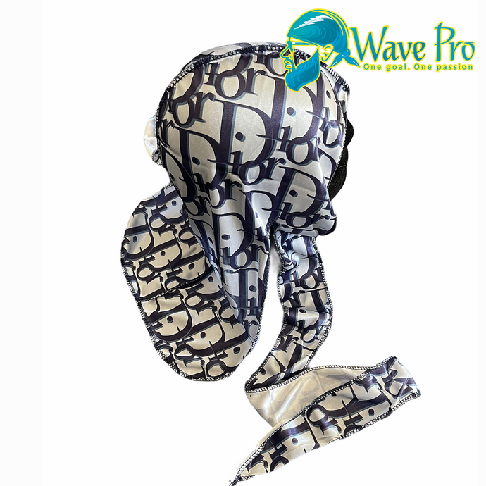 Wave Pro Durags | Silky Cream/Black Dior Durag