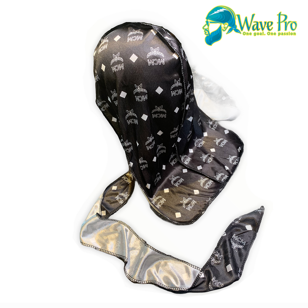 Wholesale Hipster man silky wave durag bonnets durag spandex black durag  with customized logo From m.