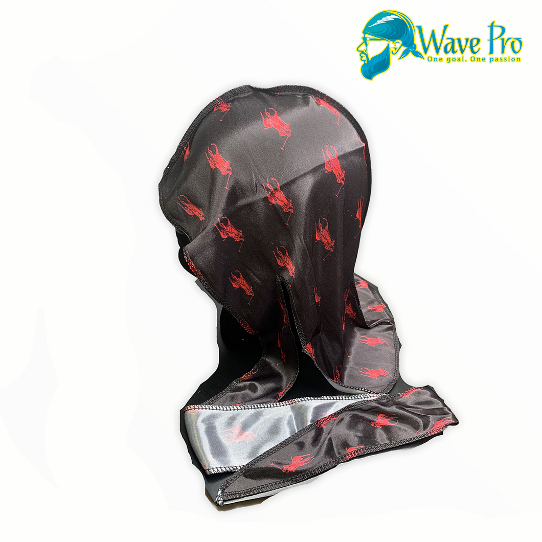 Wave Pro Durags | Silky Black/Red Clisdell Durag