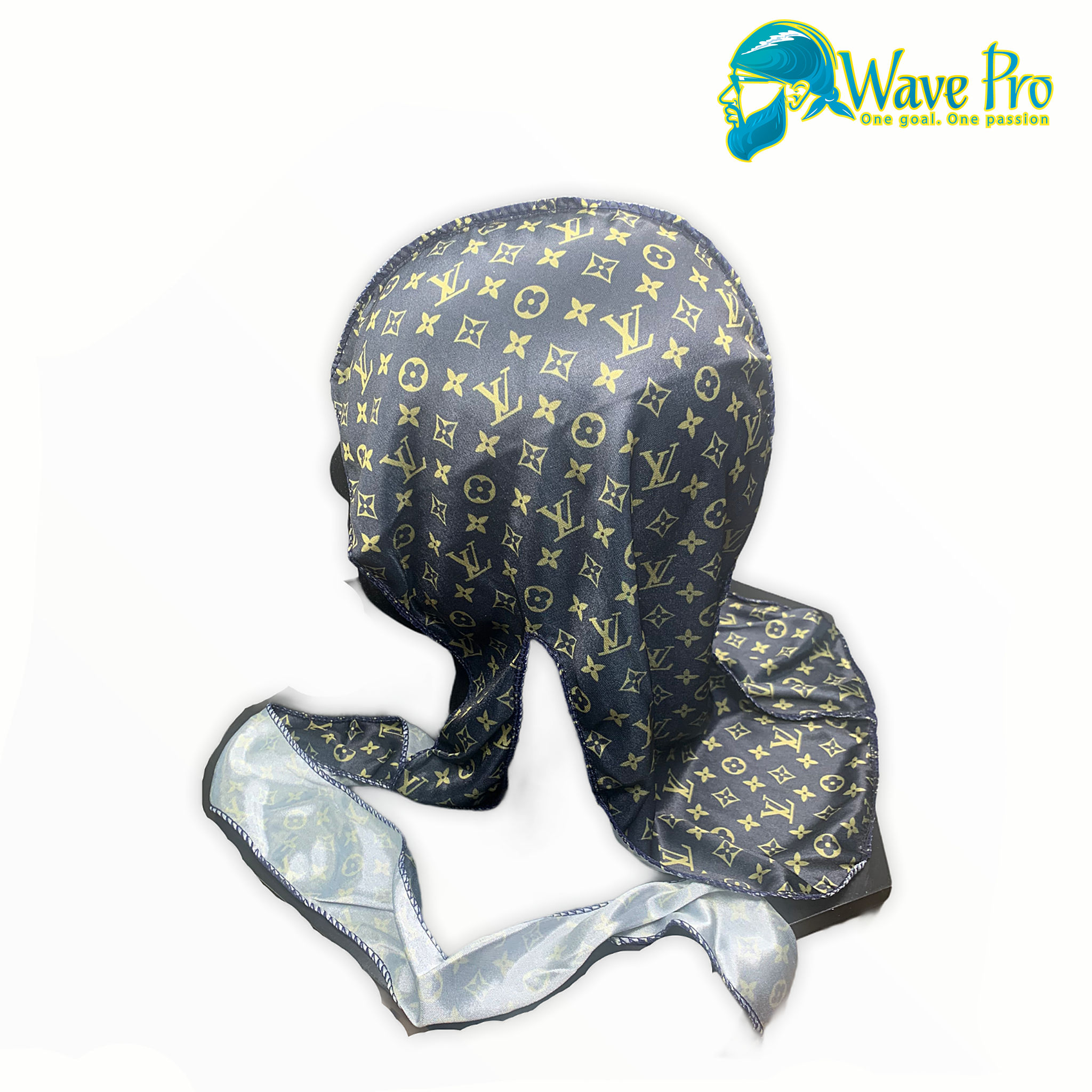 Wave Pro Durags, Silky Blue/Gold LV Durag