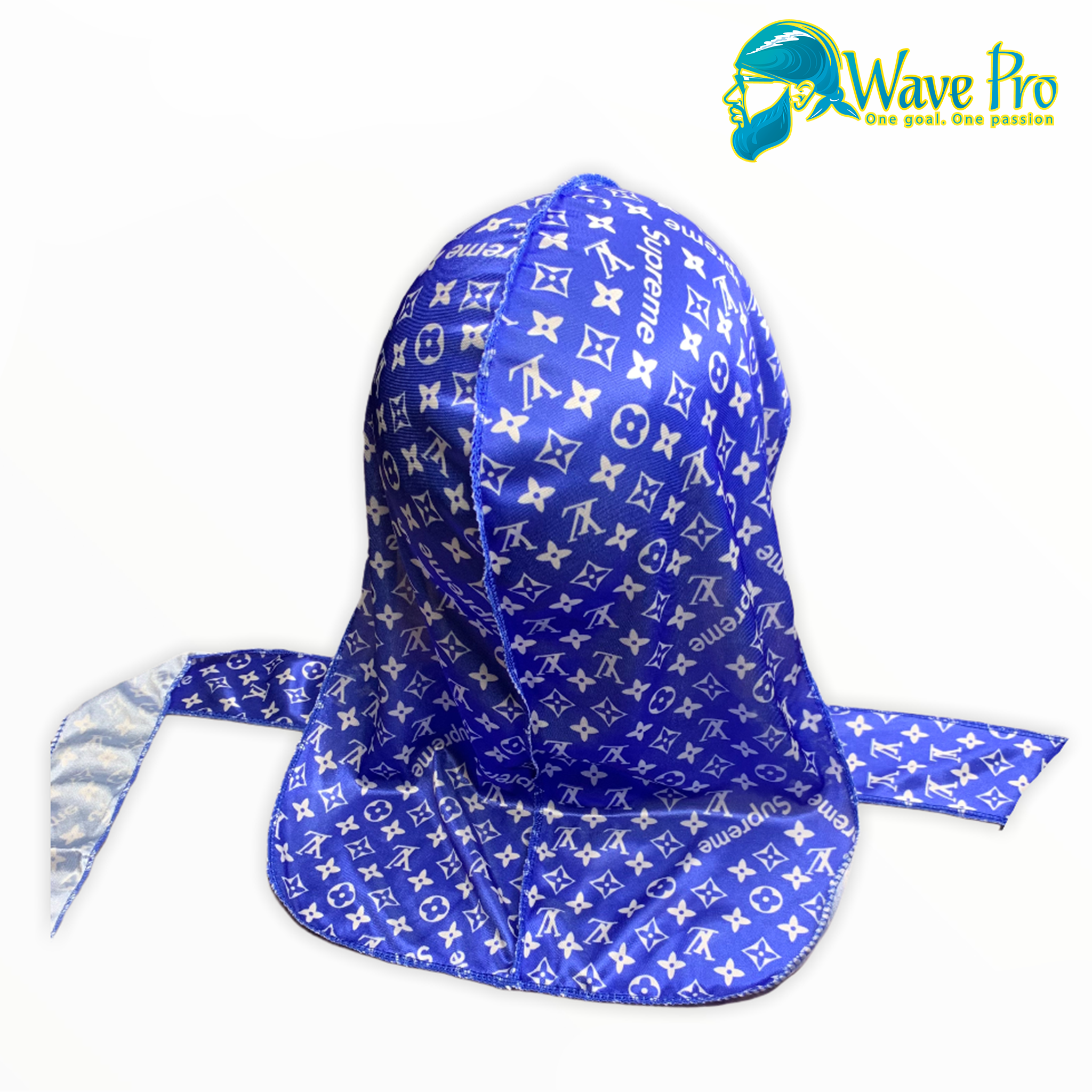 Wavepro Durags Silky Designer Blue LV Durag The Best High Quality Durags Online WaVePr0