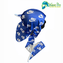 Load image into Gallery viewer, Wave Pro Durags - Silky Blue/White Swoosh Durag
