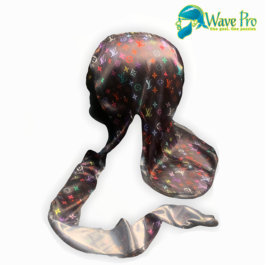 Wave Pro Durags - Silky Black/Multi LV Durag 