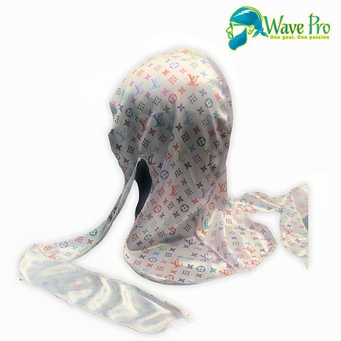 Wave Pro Durags - Silky White/Multi LV Durag