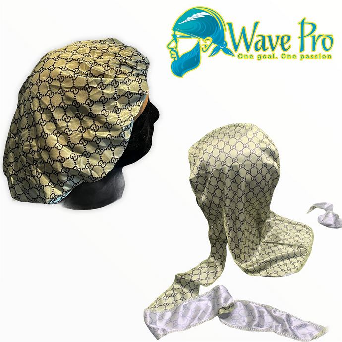 Wave Pro Durags, Black LV Bonnet